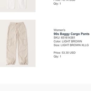 Abercrombie 90s baggy cargo pants size XL